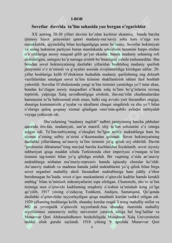 O’ZBEKISTONDA SOVET DAVRIDA OLIY TA’LIM TIZIMI 6