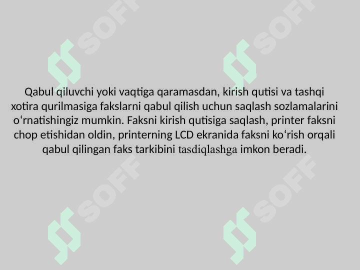 Faksni oʻrnatish va sozlash 2