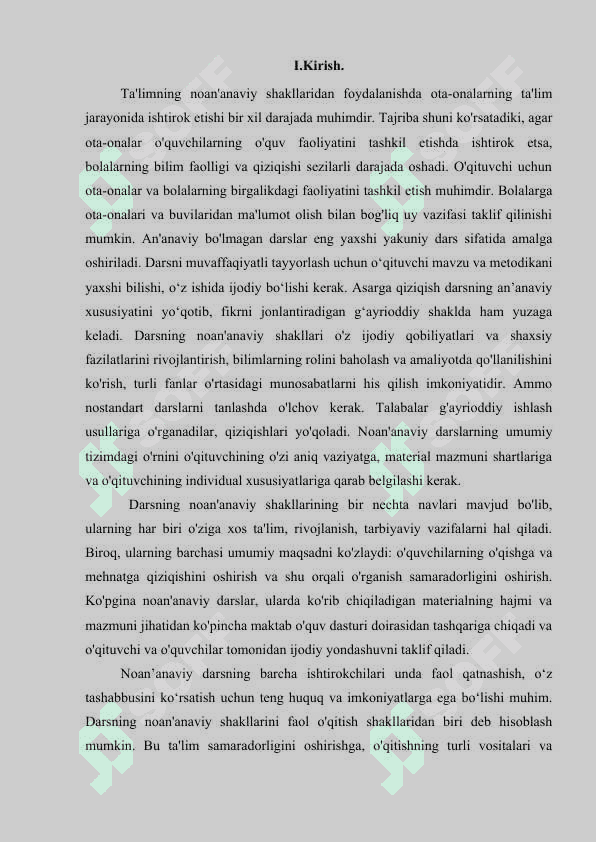 MAVZUNI AN'ANAVIY VA NOAN'ANAVIY METODLAR ASOSIDA TASHKIL ETISH METODLARI 2