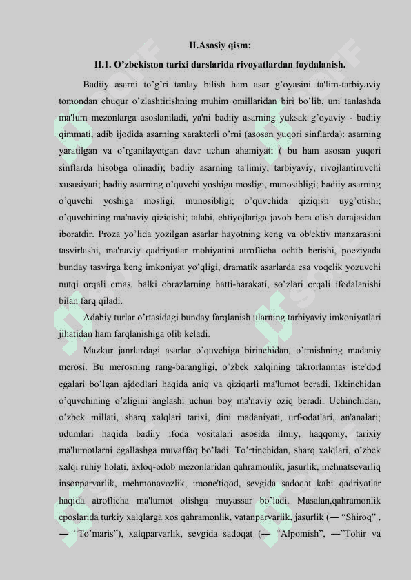 TARIX DARSLARIDA RIVOYATLAR VA HIKOYALARDAN FOYDALANISH. 4