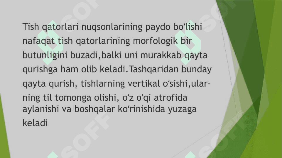 Tish qatorlarining ikkilamchi   deformatsiyasi 3