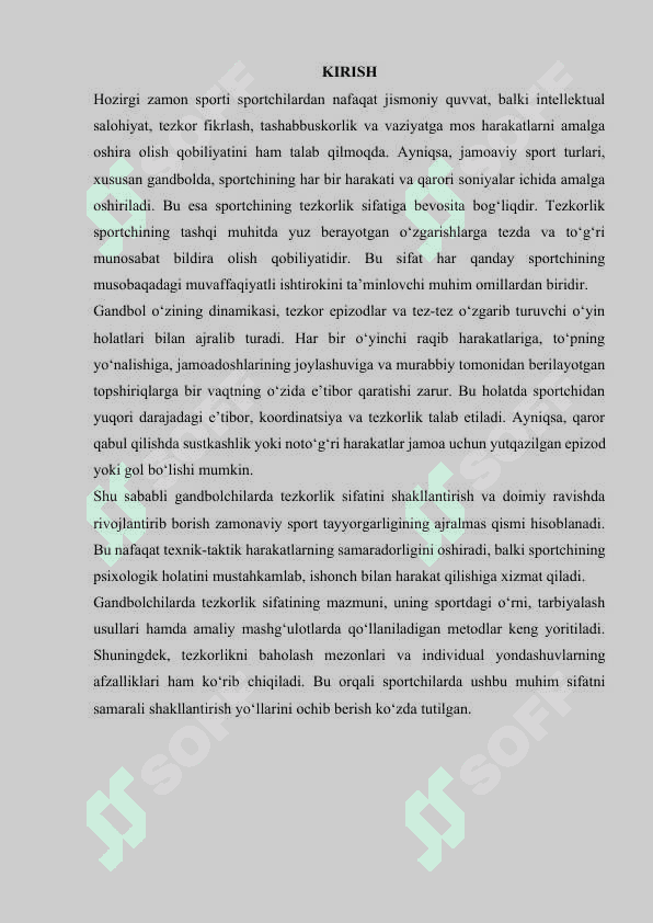 Gandbolchilarda tezkorlik sifatlarini tarbiyalash 2