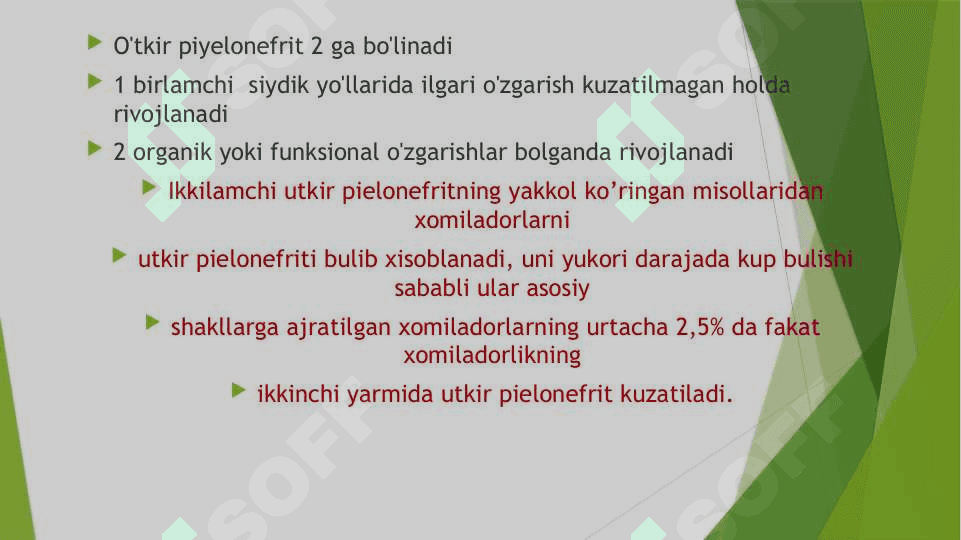 HOMILADORLARDA PIYELONEFRIT 3