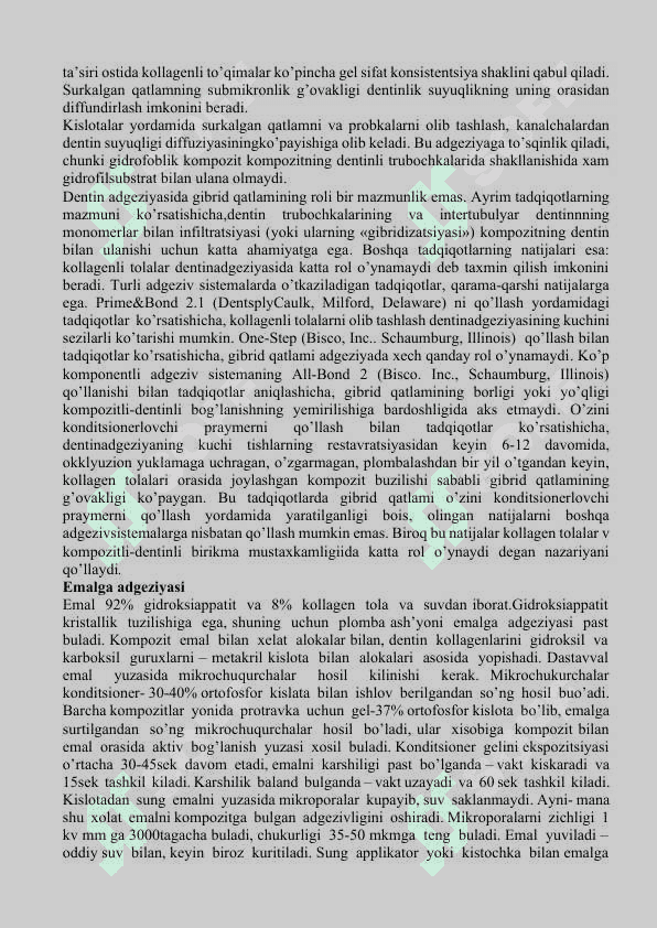 Adgeziv tizimi 3