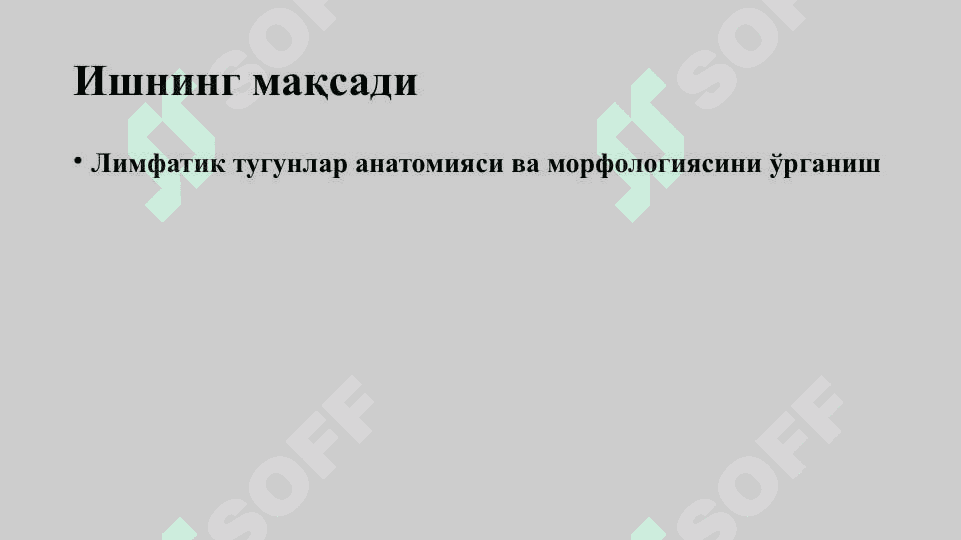 Лимфатик тугунлар ва лимфа тизимининг  анатомияси ва морфологияси. 2