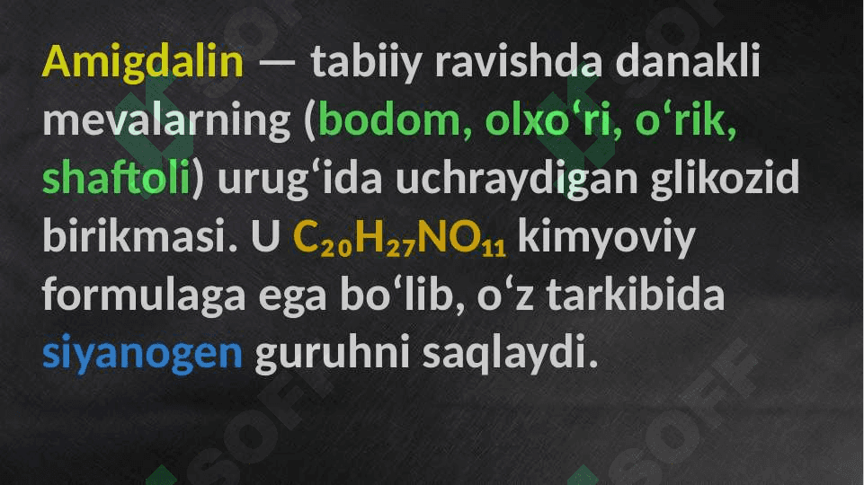 Amigdalinni bodom mevasidan ajratib olish 2