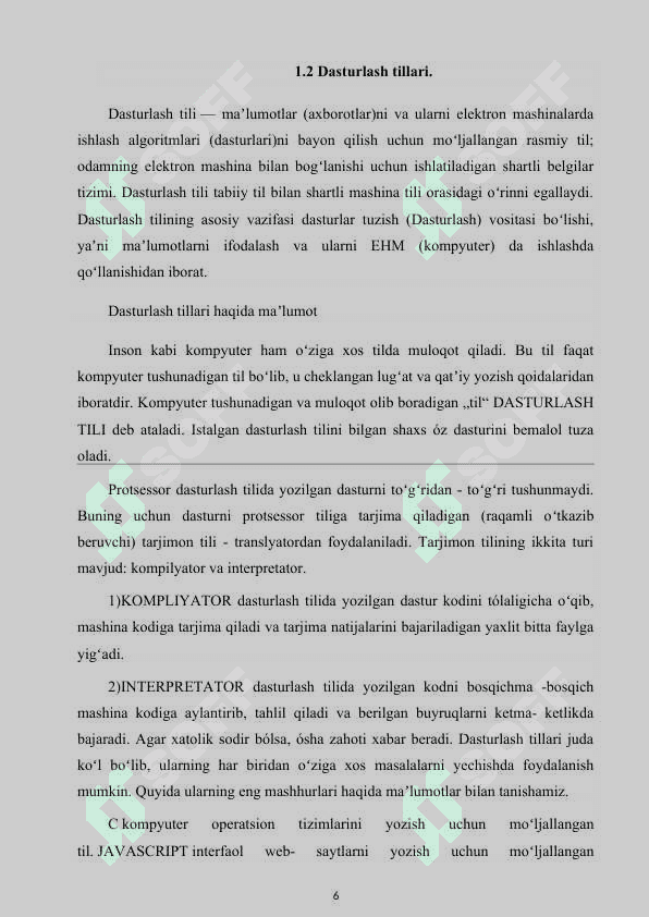 Relyatsion ma’lumotlar ba’zasini dasturlash tillari yordamida loyihalash 5