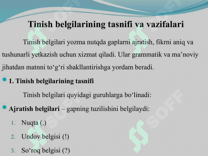 Oʻzbek tilida tinish belgilarining qoʻllanishi xaqida 4