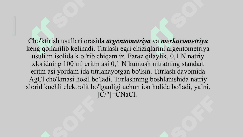 Cho’ktirishga asoslangan titrlash usullari 3