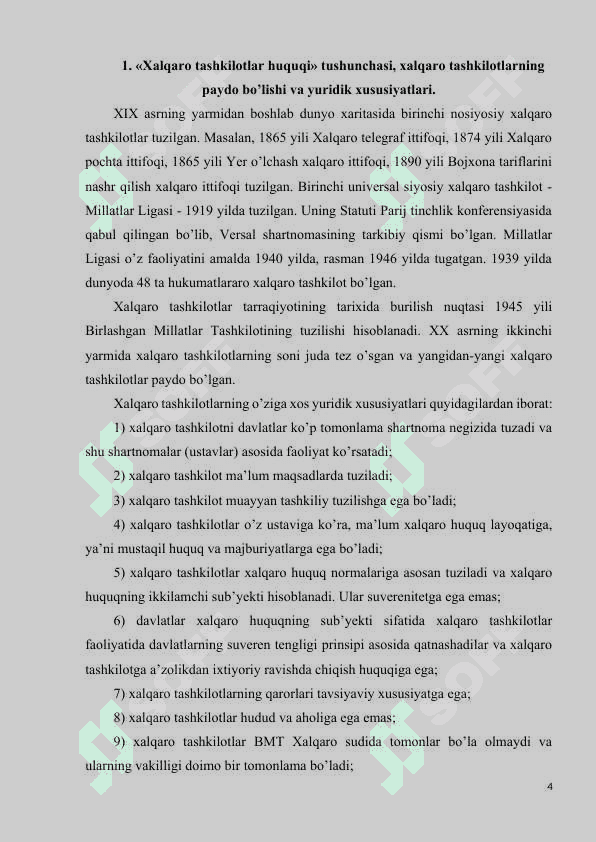 Xalqaro tashkilotlarning asosiy funksiyalari 4