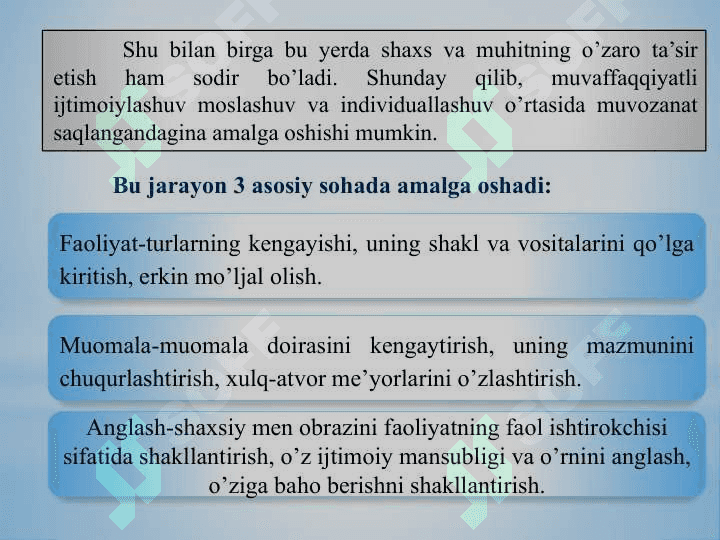 Ijtimoyilashuv tushunchasi jarayoni, vositalari 6
