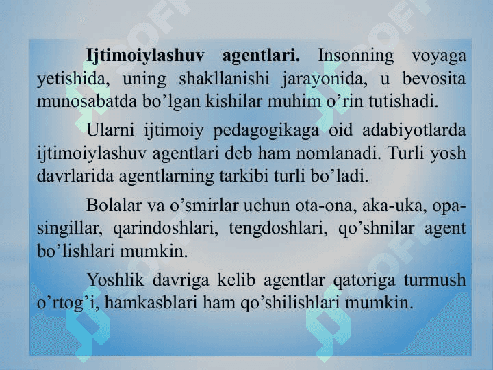Ijtimoyilashuv tushunchasi jarayoni, vositalari 8