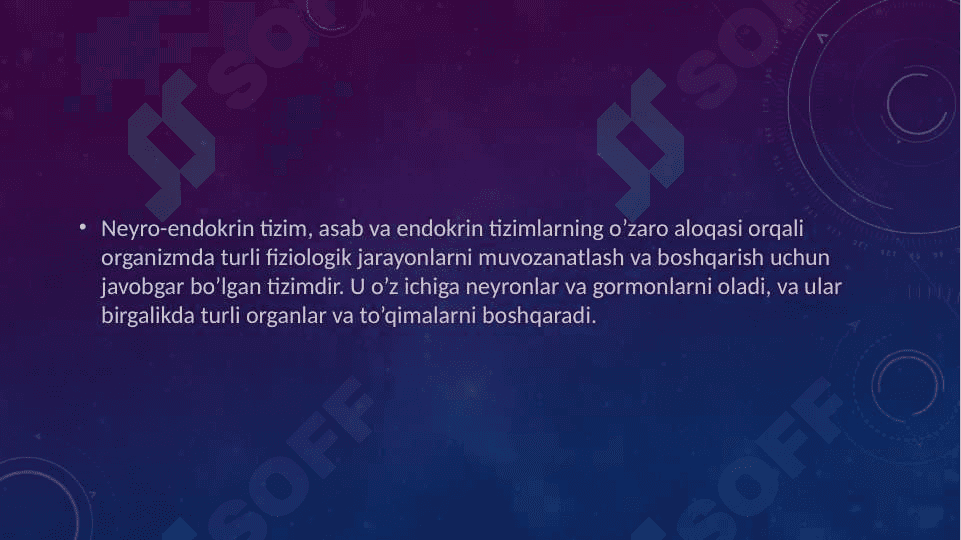 Neyro-endokrin Sistema : Struktur va Funksional Tasnifi 2