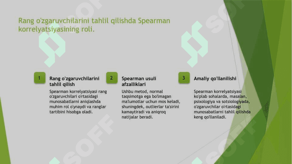 Pirson bo‘yicha korrelyatsion tahlil, Spirman bo‘yicha korrelyatsion tahlil 8