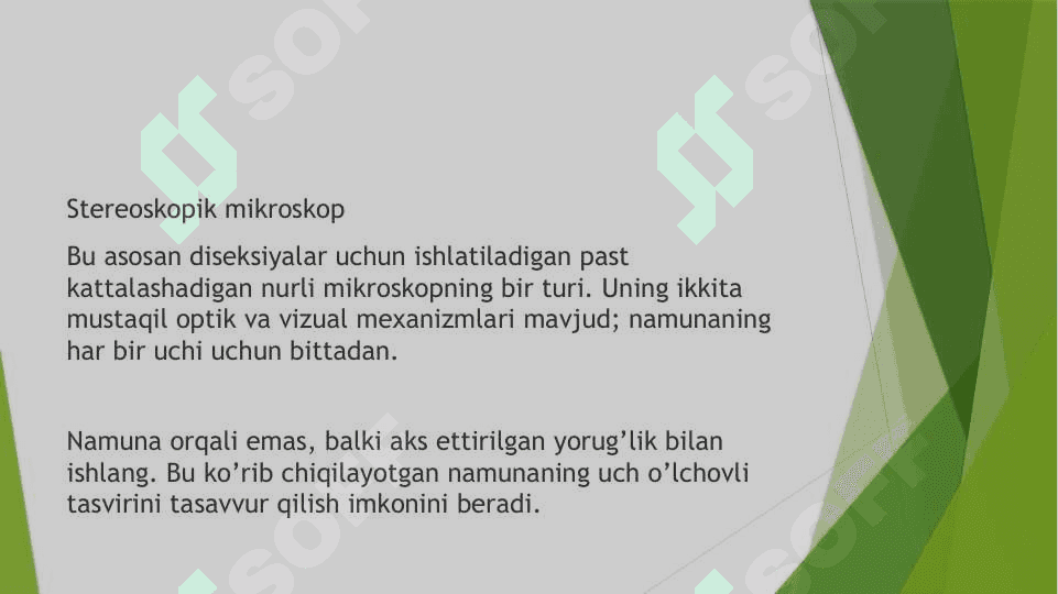 Mikroskop. Mikroskop turlari. Mikroskopdan foydalanish 7