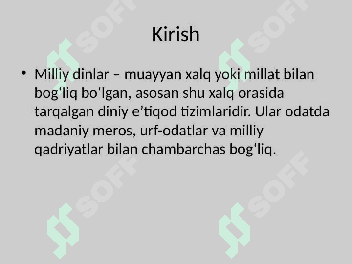 Milliy Dinlar 3