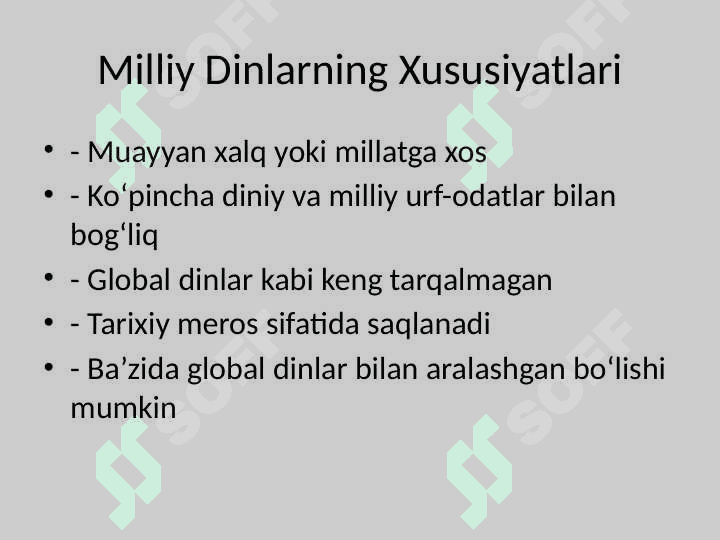Milliy Dinlar 4