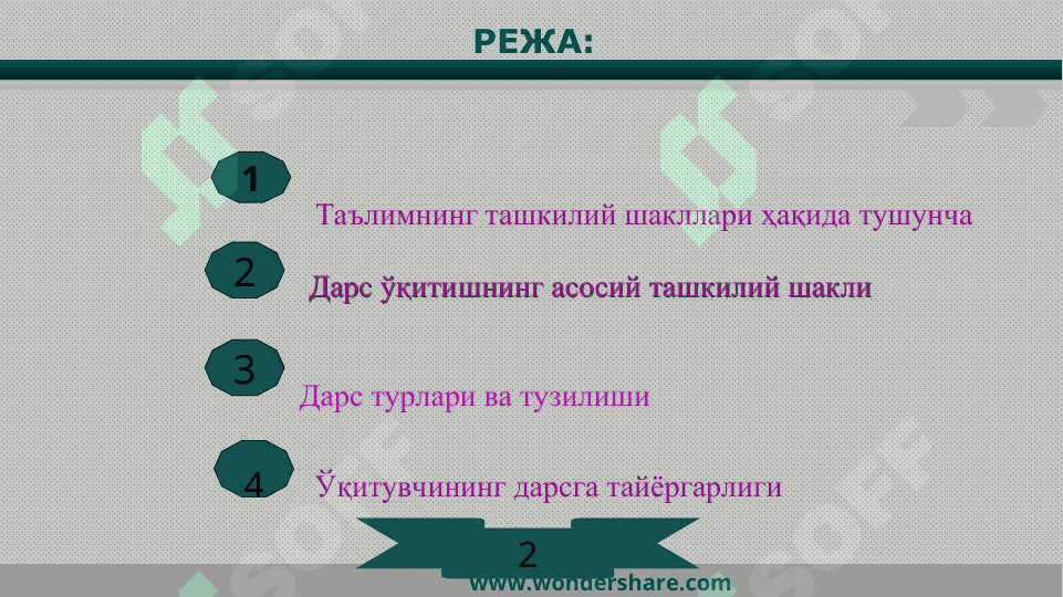 Таълимни ташкилий шакллари ва методлари 2