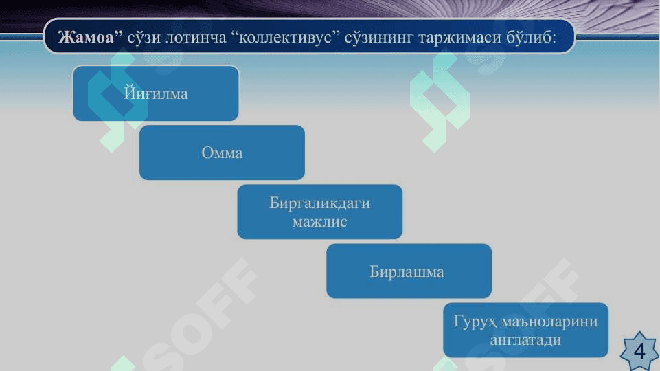 Ўқувчилар жамоаси – педагогик жараённинг асосий шакли. 4