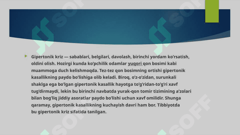 KRIZIS HOLATIDA BO’LGAN BEMORGA MASLAHAT BERISH. YO’QOTISH, BEMOR HOLATINING O’ZIGA XOSLIGI 2