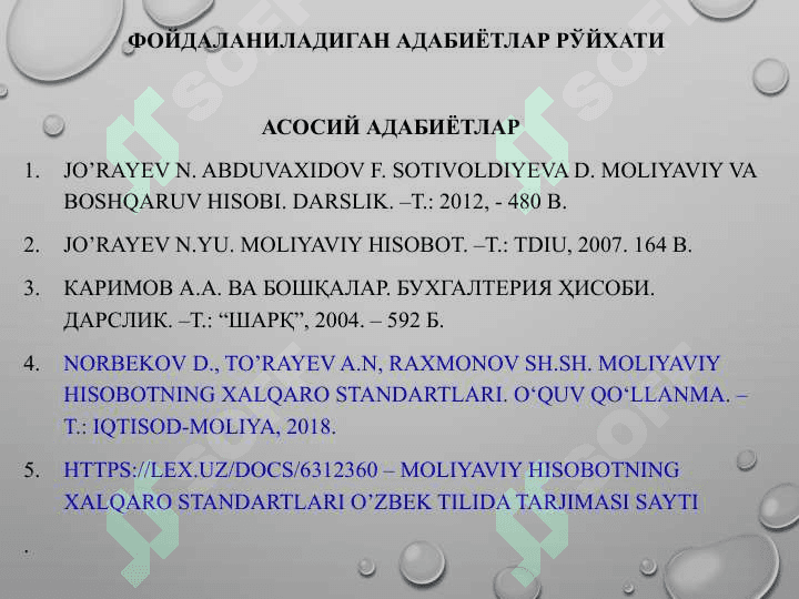 Молиявий ҳисобот ВА ТАРТИБГА СОЛИШНИНГ ЗАМОНАВИЙ МУАММОЛАРИ ФАНИГА КИРИШ ВА МОЛИЯВИЙ ҲИСОБОТНИ ХАЛҚАРО ДАРАЖАДА УЙҒУНЛАШТИРИШ ҲОЛАТИ, ТЕНДЕНЦИЯЛАРИ 2