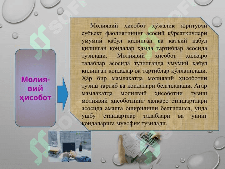 Молиявий ҳисобот ВА ТАРТИБГА СОЛИШНИНГ ЗАМОНАВИЙ МУАММОЛАРИ ФАНИГА КИРИШ ВА МОЛИЯВИЙ ҲИСОБОТНИ ХАЛҚАРО ДАРАЖАДА УЙҒУНЛАШТИРИШ ҲОЛАТИ, ТЕНДЕНЦИЯЛАРИ 4