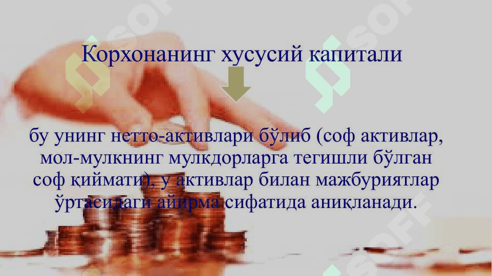 ХЎЖАЛИК ЮРИТУВЧИ СУБЪЕКТЛАРДА ХУСУСИЙ КАПИТАЛНИ ШАКЛЛАНТИРИШ 3