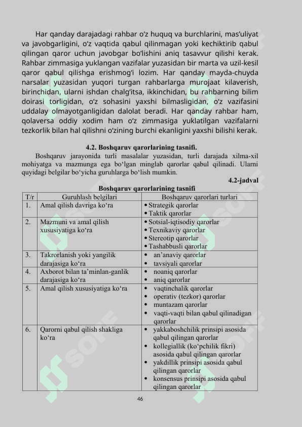 Menejmentda boshqaruv qarorlari. 4