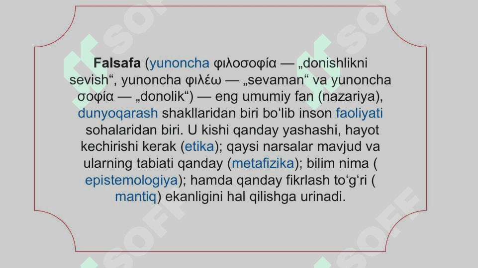 FALSAFA TURMUSH TARZI VA DUNYONI ANGLASH USULI 3