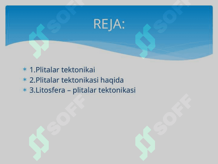 Plitalar tektonikasiga geofizikani qo’llanilishi 2