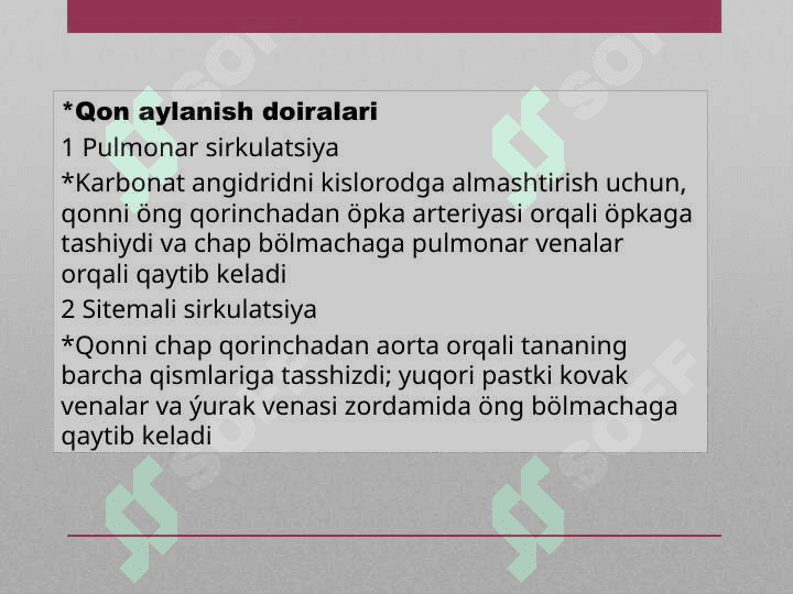 Qon aylanish doiralari va yurakning vazifalari 3
