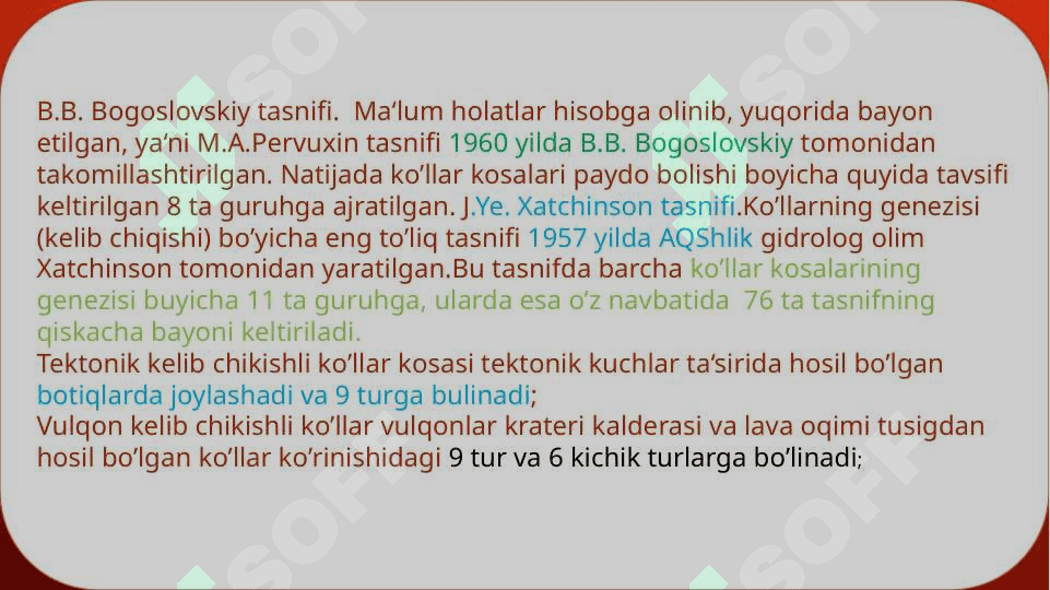 O’rta Osiyo ko’llari genezisi 6