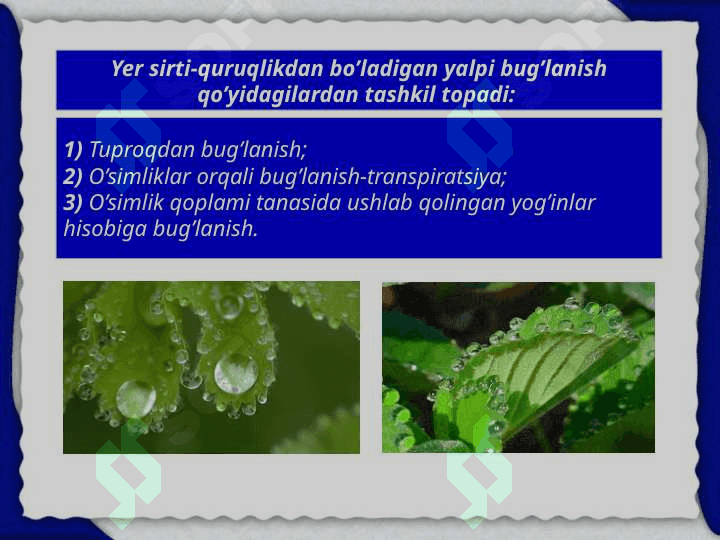 BUG’LANISH VA UNGA TA`SIR ETUVCHI OMILLAR 8