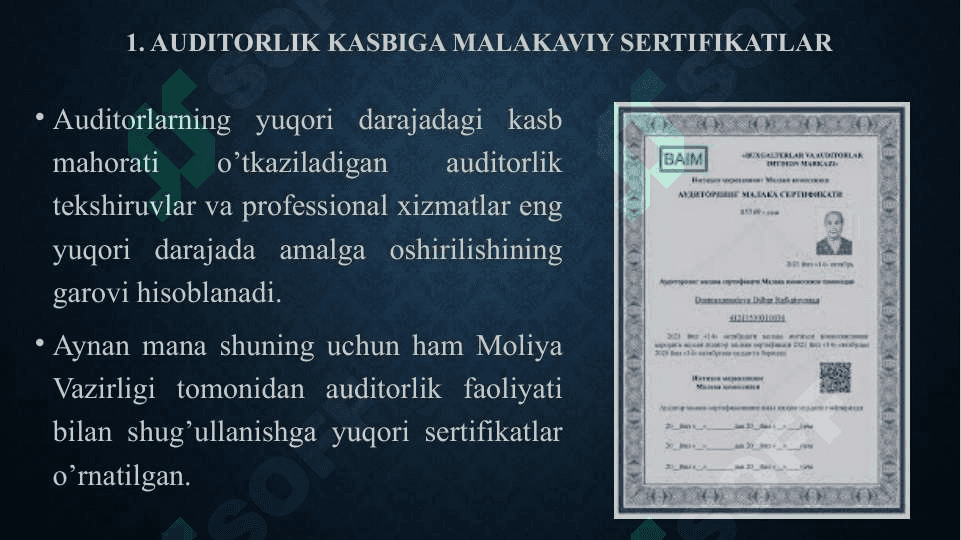 AUDITORLIK MALAKA SERTIFIKATINI RASMIYLASHTIRISH VA UNI TUGATISH TARTIBI 2