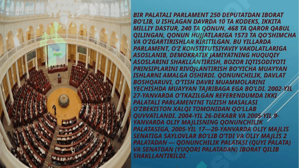 O’zbekiston respublikasi parlamenti – Oliy majlis faoliyati 5