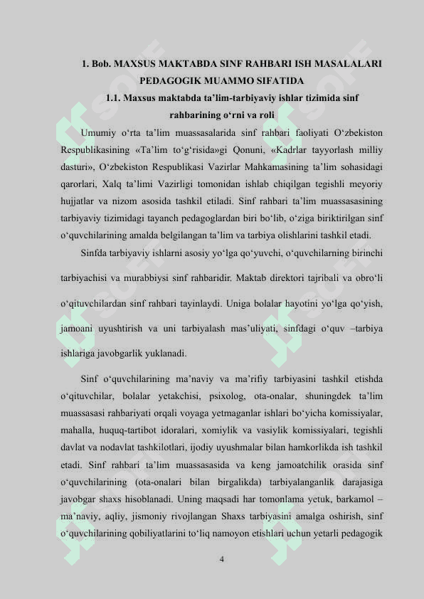 O'QUVCHILARNING HUQUQIY SAVODXONLIGINI OSHIRISHDA SINF RAHBARINING PEDAGOGIK MAHORATI 4