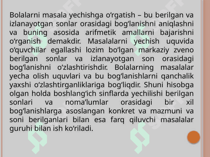 1- sinfda matematikadan sodda masalalar va ularni yechishga o‘rgatish metodikasi 6
