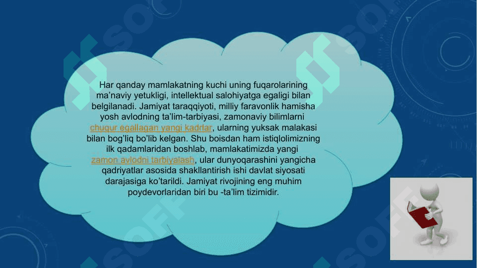 O'zbekistonda mustaqillik yillarida ta'lim sohasida amalga oshirilgan innovatsiyalar va ularning natijalari. Shaxsga yo'naltirilgan ta'lim texnologivalari. 3