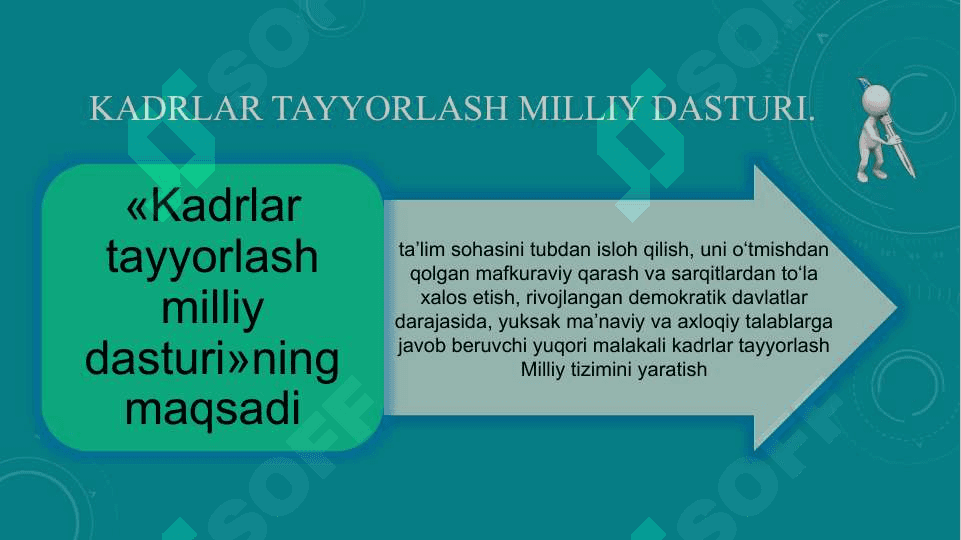 O'zbekistonda mustaqillik yillarida ta'lim sohasida amalga oshirilgan innovatsiyalar va ularning natijalari. Shaxsga yo'naltirilgan ta'lim texnologivalari. 7