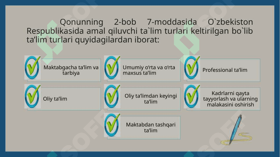 O'zbekistonda mustaqillik yillarida ta'lim sohasida amalga oshirilgan innovatsiyalar va ularning natijalari. Shaxsga yo'naltirilgan ta'lim texnologiyalari. 6