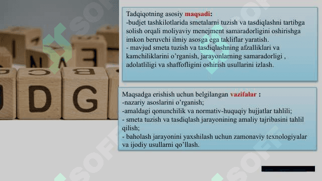 BUDJET TASHKILOTLARIDA SMETA TUZISH VA TASDIQLASH TARTIBINITAKOMILLASHTIRISH 2