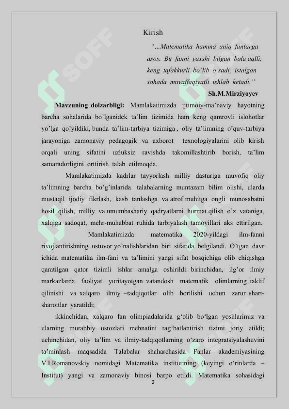 taqqoslamalar. (2) 2