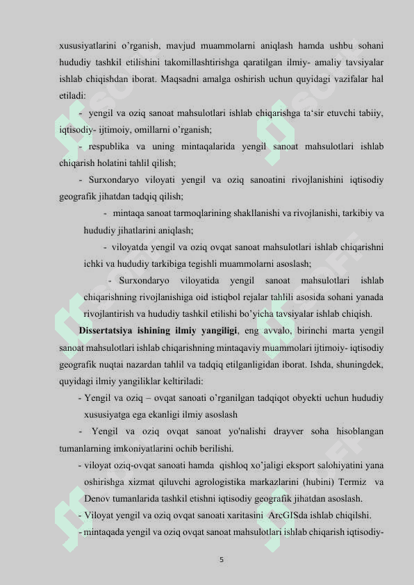 “SURXОNDАRYО VILОYАTIDА YENGIL VА ОZIQ-ОVQАT SАNОАTINI RIVОJLАNTIRISH” “SURXОNDАRYО VILОYАTIDА YENGIL VА ОZIQ-ОVQАT SАNОАTINI RIVОJLАNTIRISH” 6