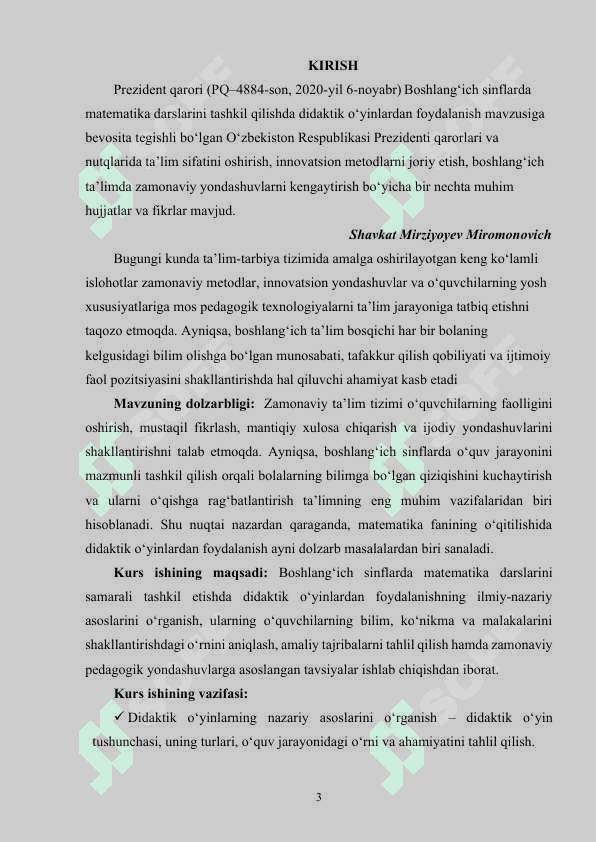 BOSHLANG‘ICH SINFLARDA MATEMATIKA DARSLARINI TASHKIL QILISHDA DIDAKTIK  O‘YINLARDAN FOYDALANISH. 2