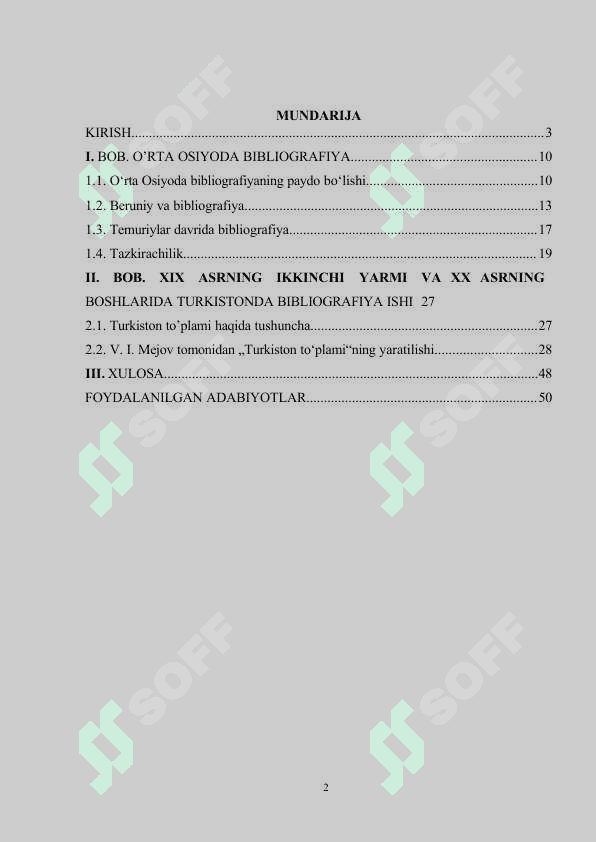 Bibliografik resurslarni tahlil qilish usullar va vositalar 2
