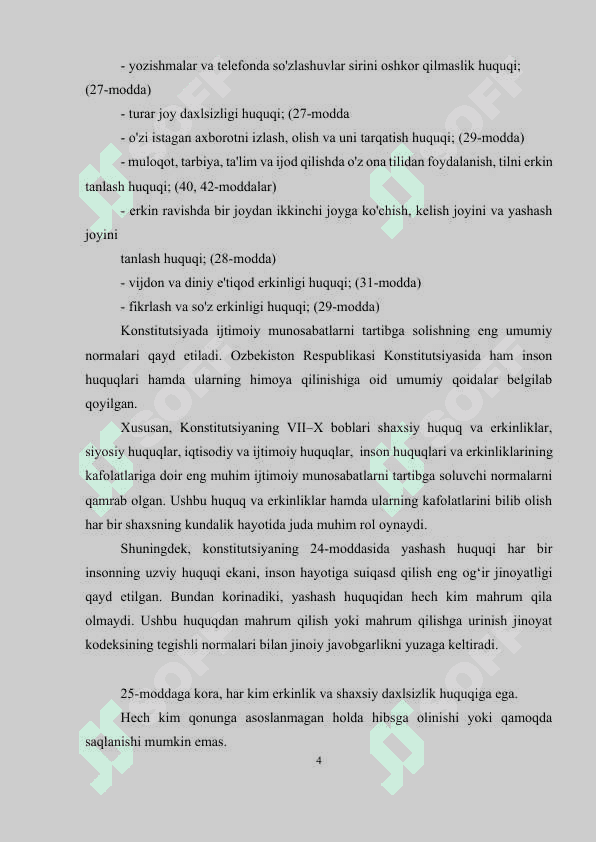 Shaxsiy huquq va erkinliklari 4