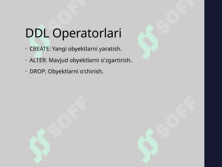 SQL tili va SQL operatorlarini yozish 5
