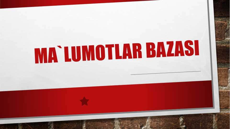 Ma`lumotlar bazasi