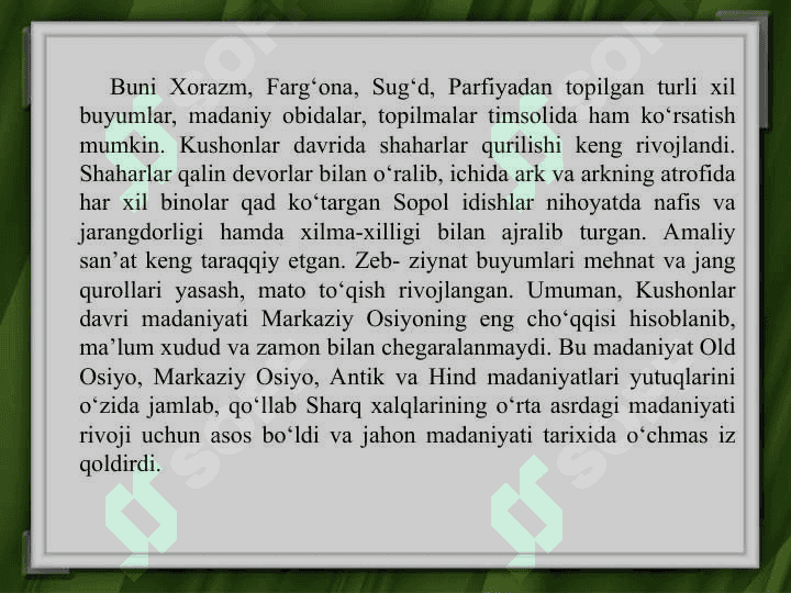 SHARQ VA G’ARB UYG’ONISH DAVRI MADANIYATI 3
