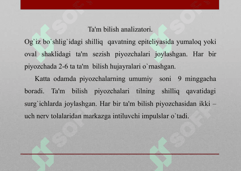 SEZGI ORGANLARINING YOSH XUSUSIYATLARI GIGIYENASI VA KASALLIKLARI 8